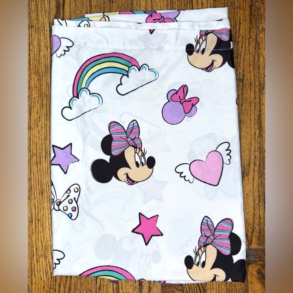 Disney Minnie Mouse Rainbow Twin Flat Sheet Bedding Cutter Fabric Whimsical Fun